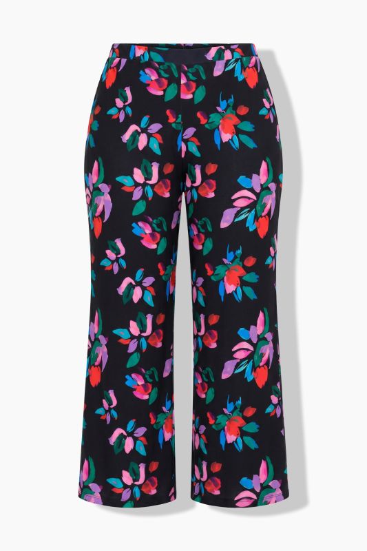 Matte Jersey Vibrant Floral Elastic Waist Pants