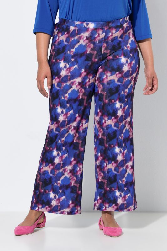 Matte Jersey Watercolor Elastic Waist Pants