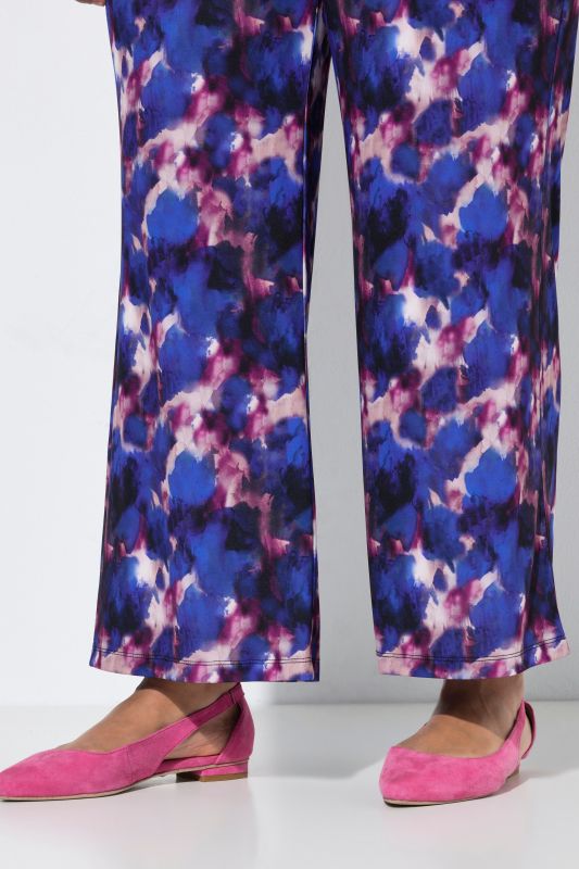 Matte Jersey Watercolor Elastic Waist Pants
