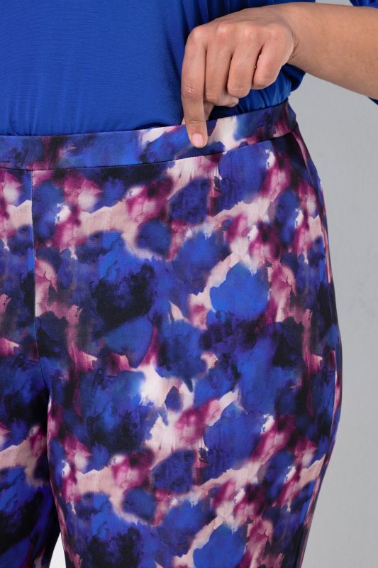 Matte Jersey Watercolor Elastic Waist Pants