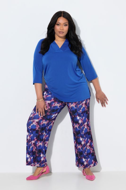 Matte Jersey Watercolor Elastic Waist Pants