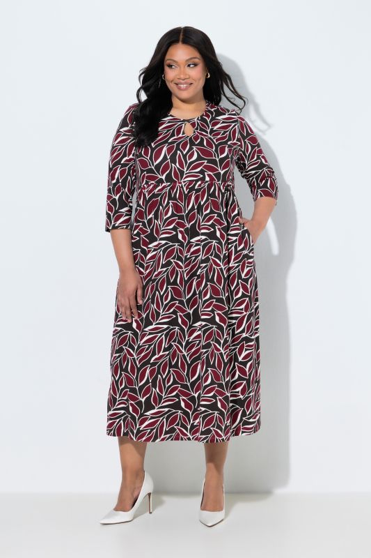 Autumn Leaf 3/4 Sleeve Pocket Dress