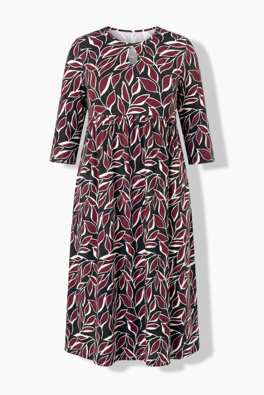 Autumn Leaf 3/4 Sleeve Pocket Dress