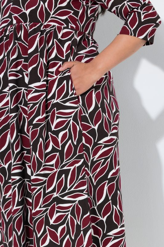 Autumn Leaf 3/4 Sleeve Pocket Dress