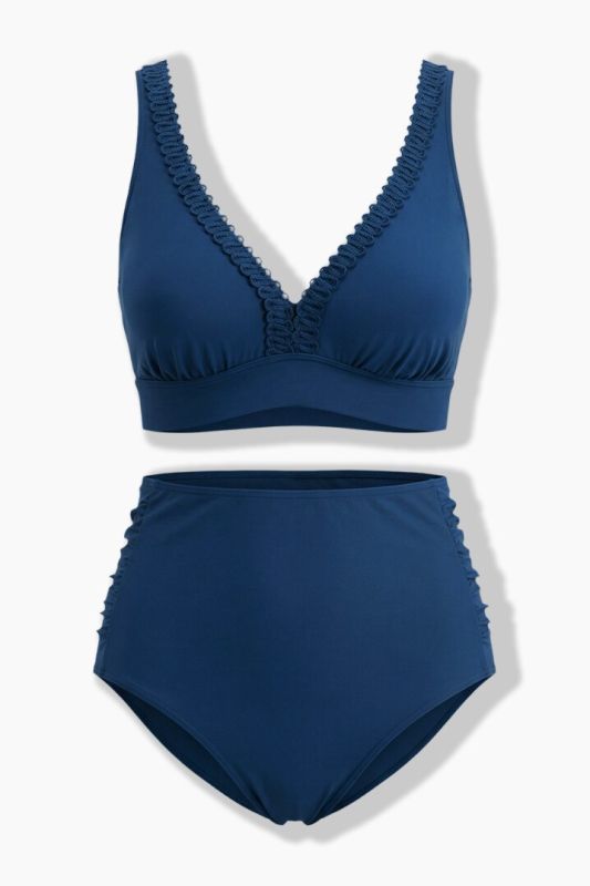 Ribbon Trim Two Piece Bikini Set