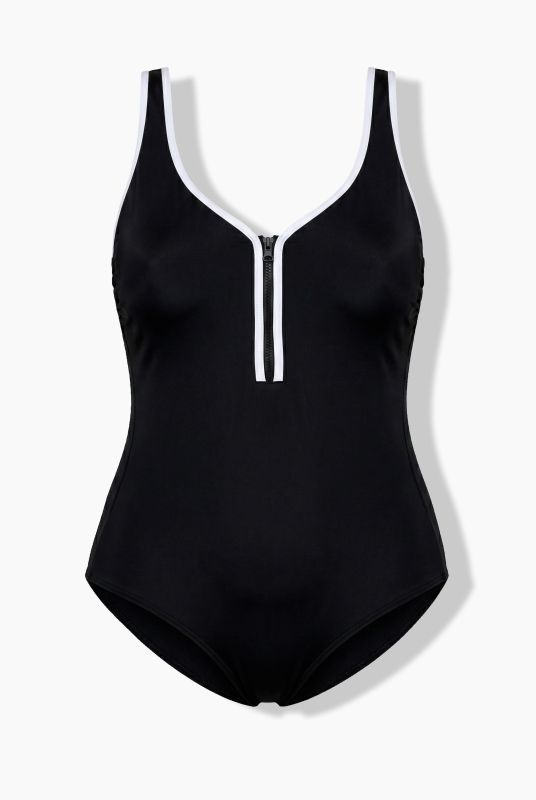 Zip Front One Piece Swimsuit