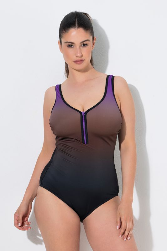 Zip Front One Piece Swimsuit