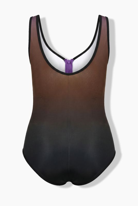 Zip Front One Piece Swimsuit