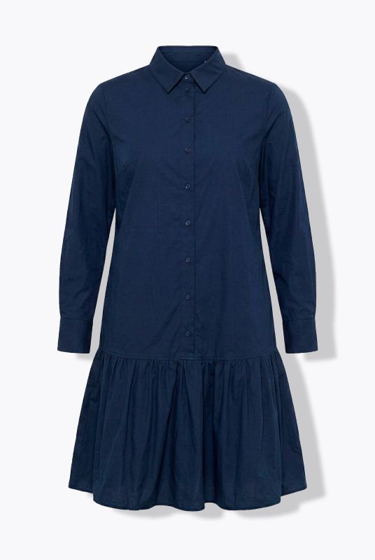 Eco Cotton Long Sleeve Balloon Hem Dress