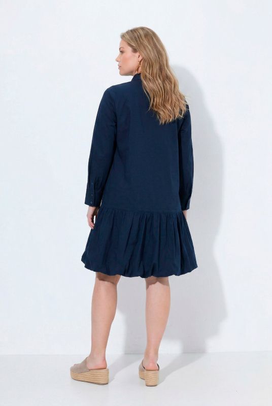 Eco Cotton Long Sleeve Balloon Hem Dress