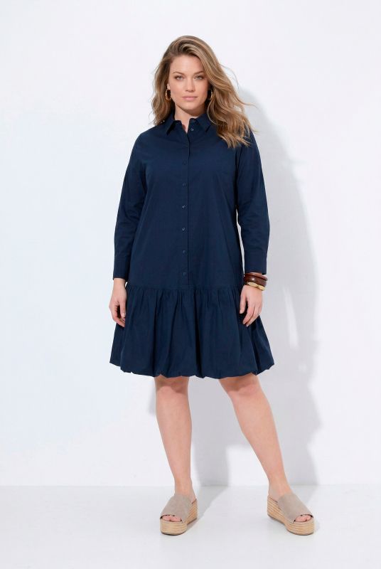 Eco Cotton Long Sleeve Balloon Hem Dress