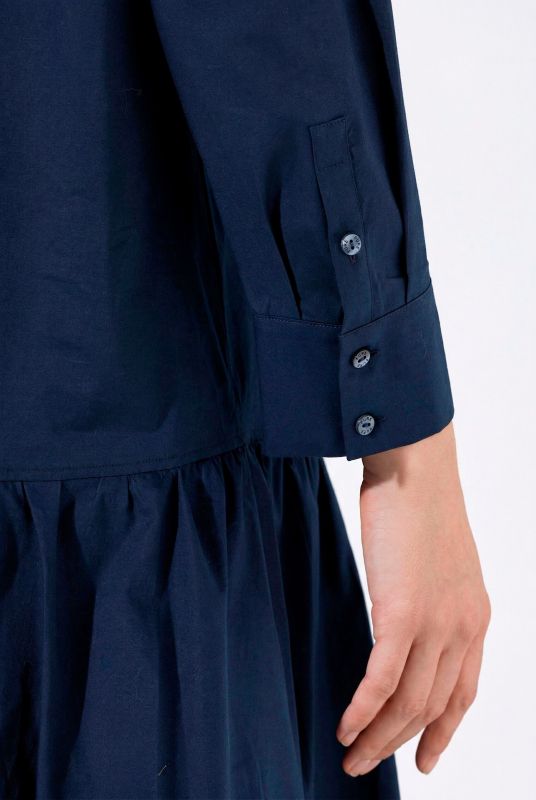 Eco Cotton Long Sleeve Balloon Hem Dress