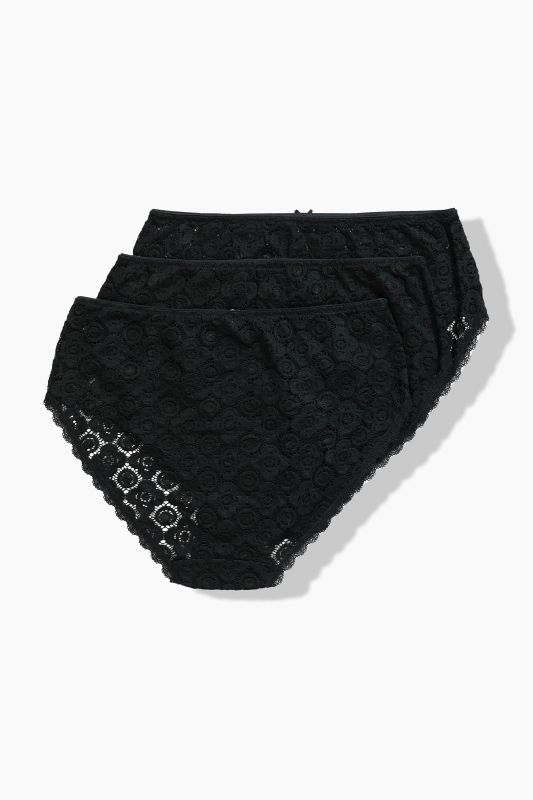 3 Pack TruYou Openwork Floral Midi Briefs