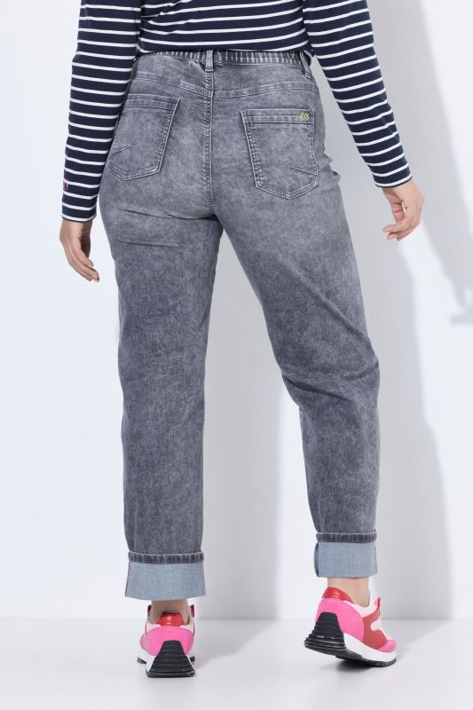Acid Wash Fixed Cuff Stretch Fit Jeans