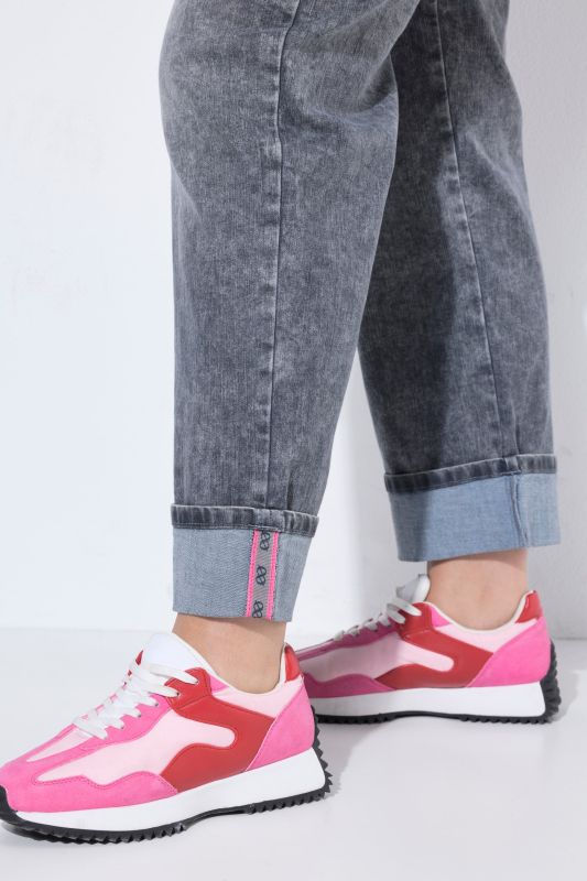 Acid Wash Fixed Cuff Stretch Fit Jeans