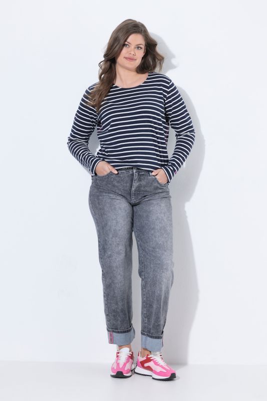 Acid Wash Fixed Cuff Stretch Fit Jeans