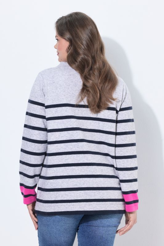 Color Pop Breton Stripe Long Sleeve Turtleneck Sweater