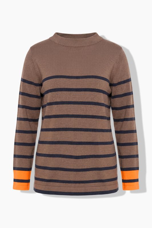 Color Pop Breton Stripe Long Sleeve Turtleneck Sweater