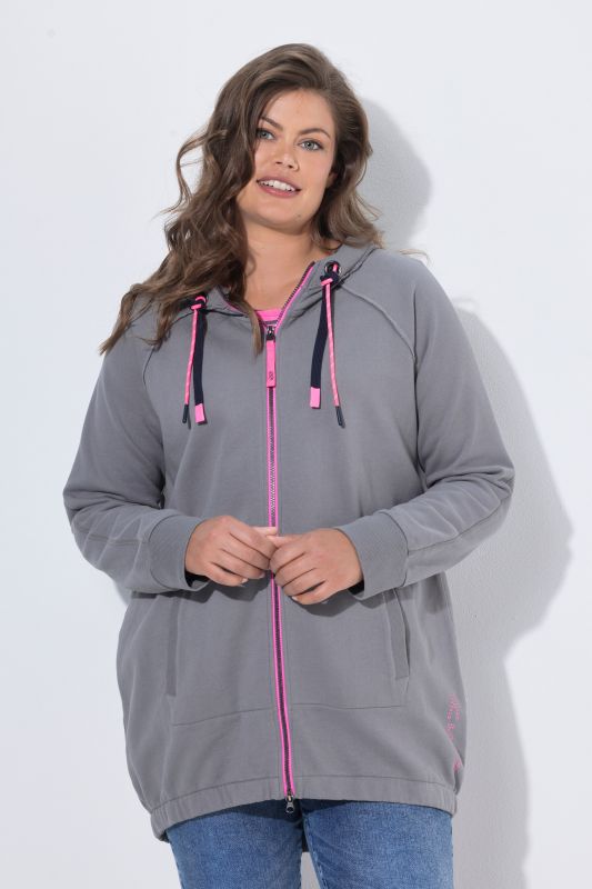 Contrast Color Zip-Up Hoodie