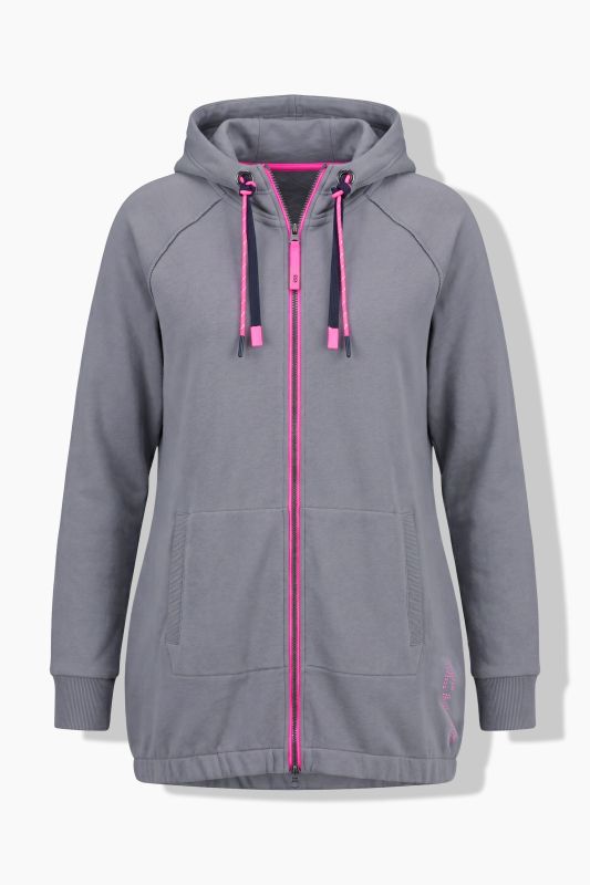 Contrast Color Zip-Up Hoodie