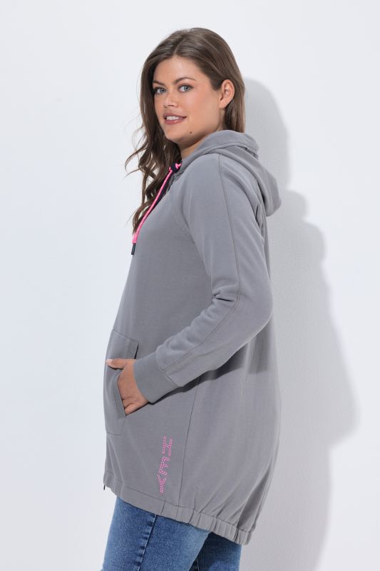 Contrast Color Zip-Up Hoodie