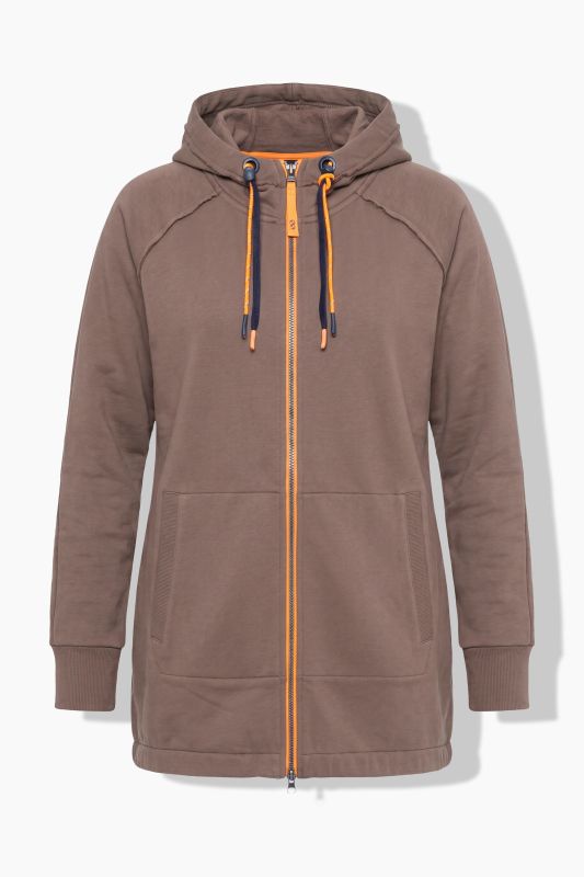 Contrast Color Zip-Up Hoodie