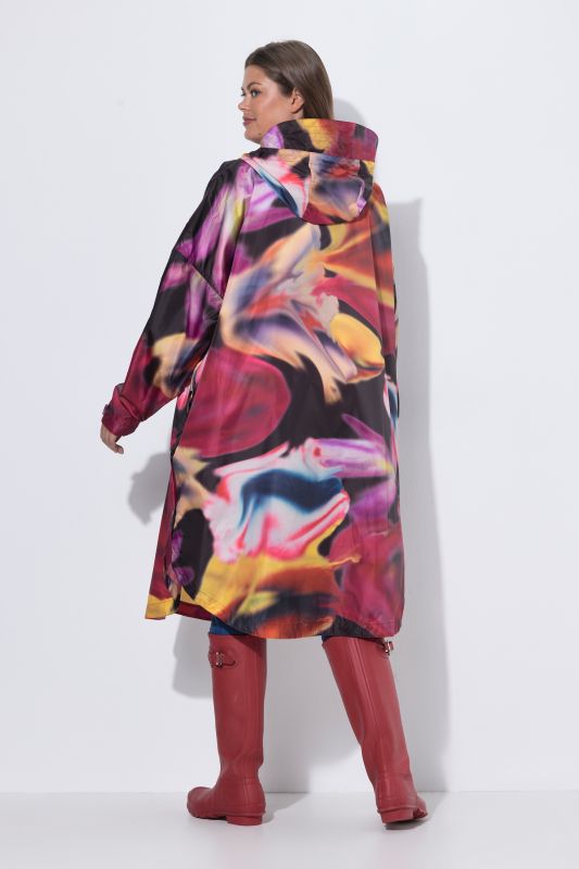 Abstract Floral Rain Poncho