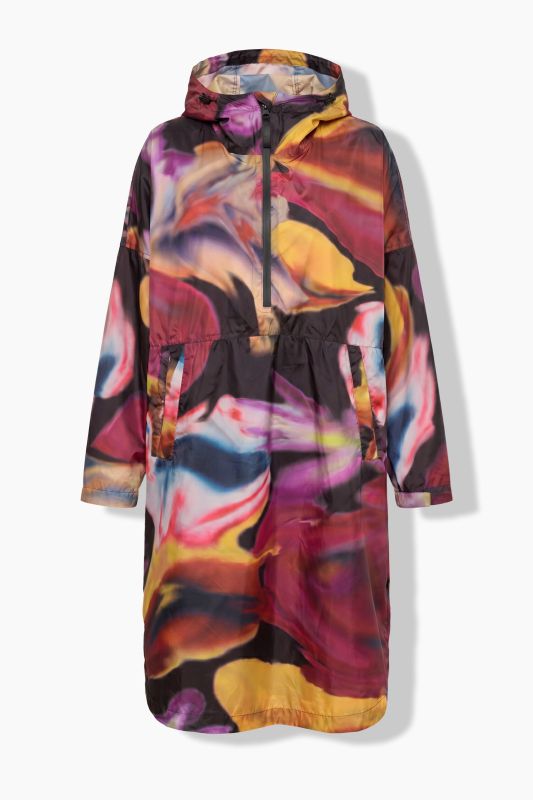 Abstract Floral Rain Poncho