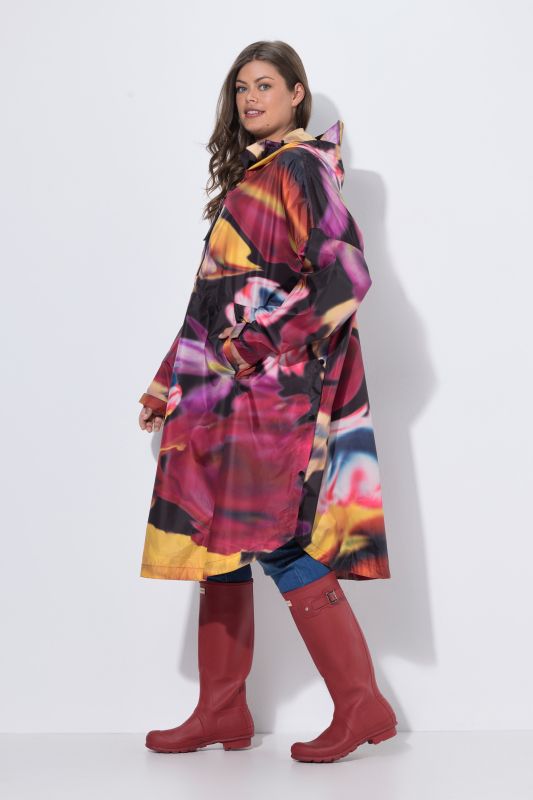 Abstract Floral Rain Poncho