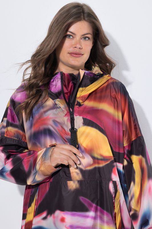 Abstract Floral Rain Poncho