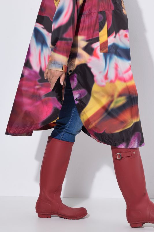 Abstract Floral Rain Poncho