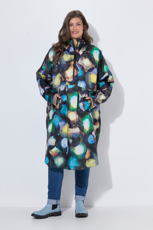 Glowing Floral Rain Poncho