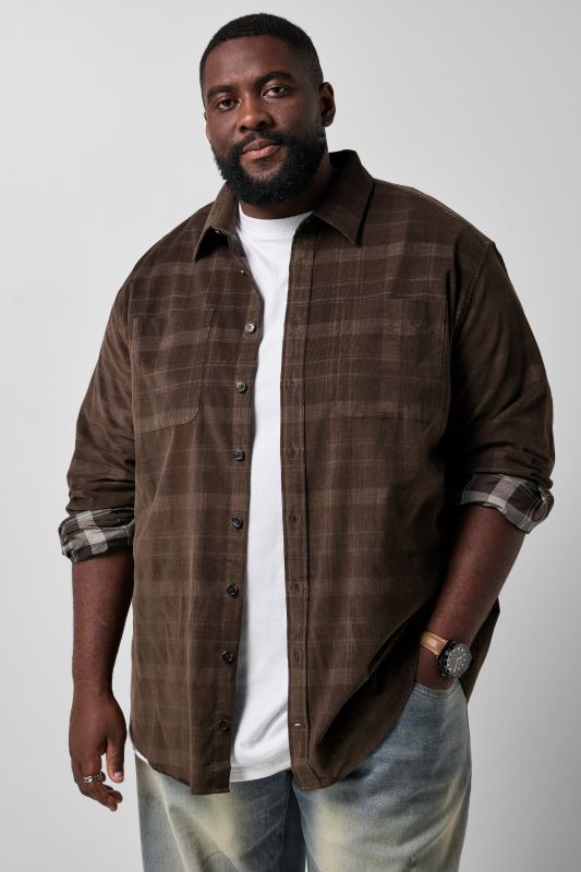 STHUGE corduroy checked shirt