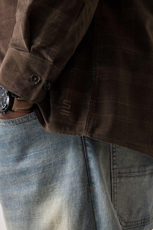 STHUGE corduroy checked shirt