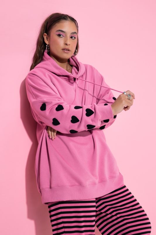 Hoodie, extra oversized, sweat, hood, hearts