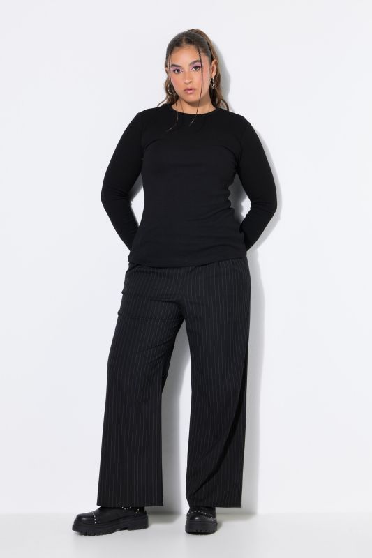 Ribbed Long Sleeve Crew Neck Tee