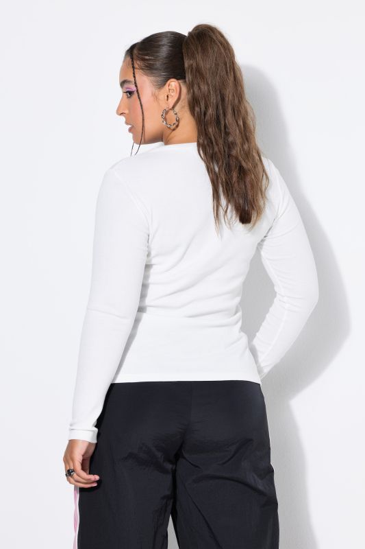 Ribbed Long Sleeve Crew Neck Tee