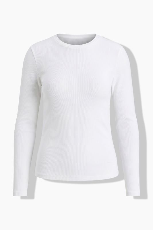 Ribbed Long Sleeve Crew Neck Tee