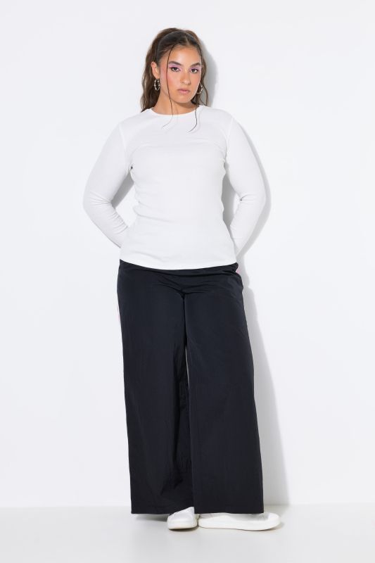 Ribbed Long Sleeve Crew Neck Tee