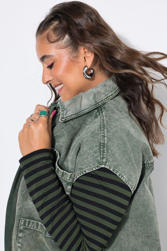 Acid Wash Four Pocket Denim Vest