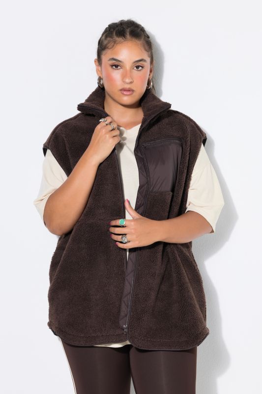 Oversized Teddy Zip Vest