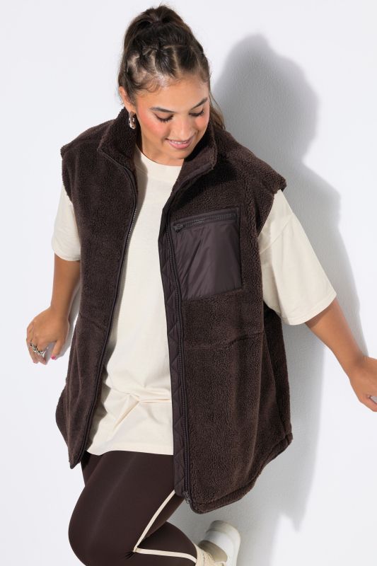 Oversized Teddy Zip Vest