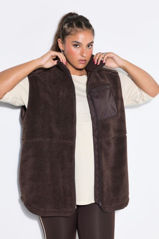 Oversized Teddy Zip Vest
