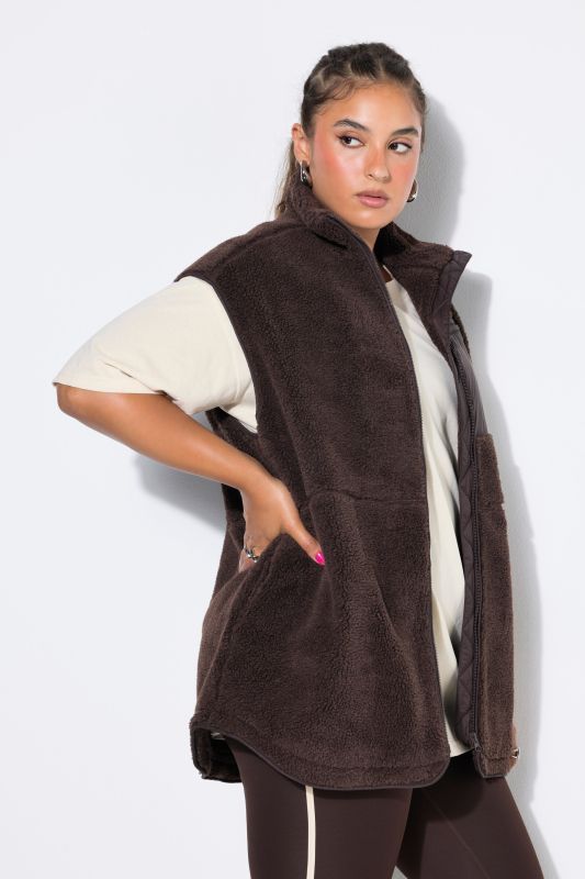 Oversized Teddy Zip Vest