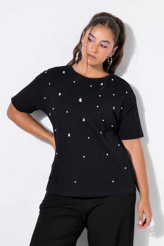 Baroque Pearl Beaded Short Sleeve Tee