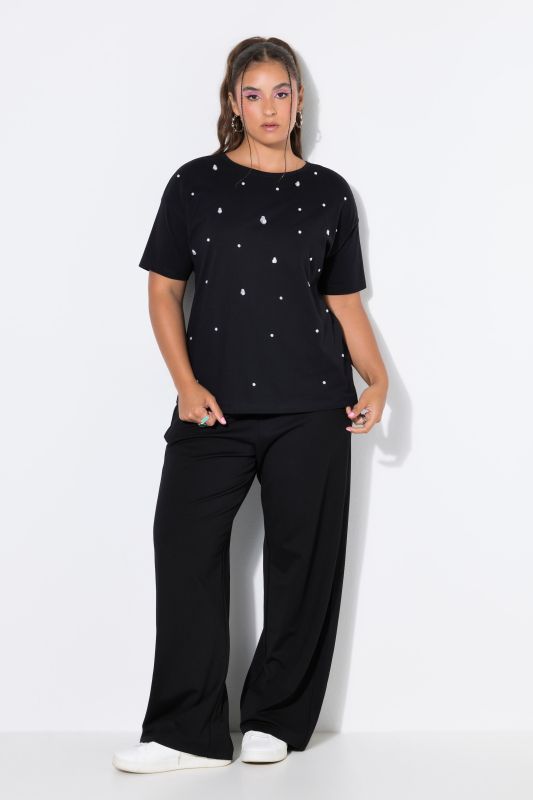 Baroque Pearl Beaded Short Sleeve Tee