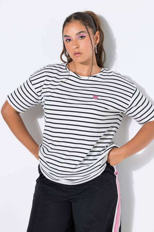 Striped Heart Logo Short Sleeve Tee