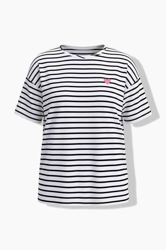 Striped Heart Logo Short Sleeve Tee