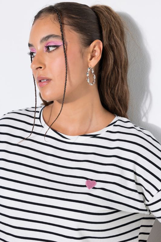 Striped Heart Logo Short Sleeve Tee