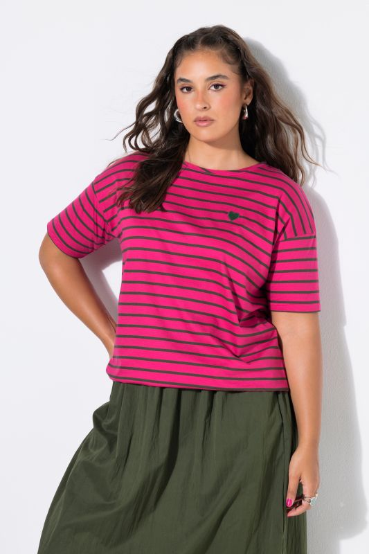 Striped Heart Logo Short Sleeve Tee